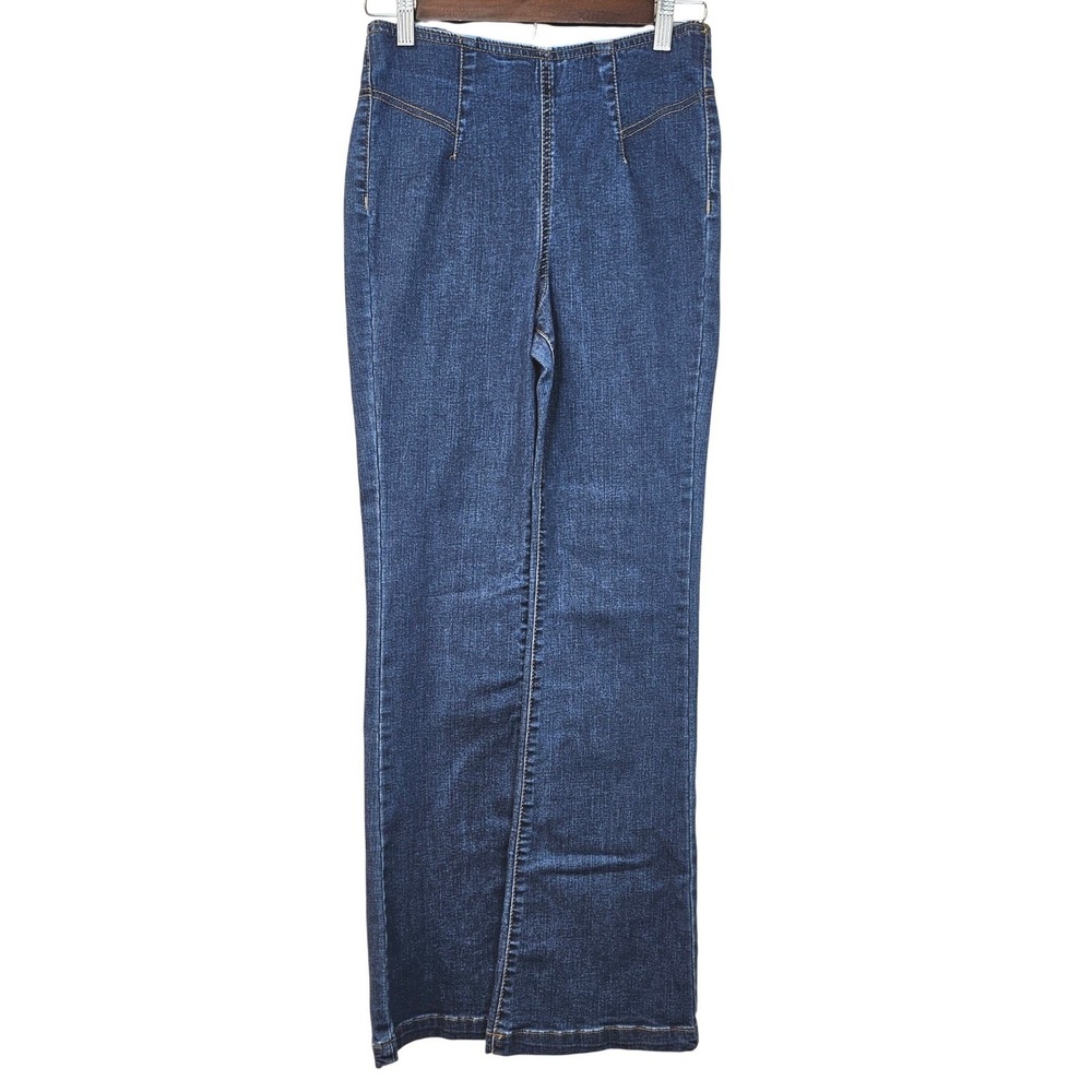 Knox Rose Pull On Jeans Womens 2 Blue High Rise Flare Stretch Denim Boho Western